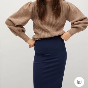 Mango Navy Pencil Skirt
